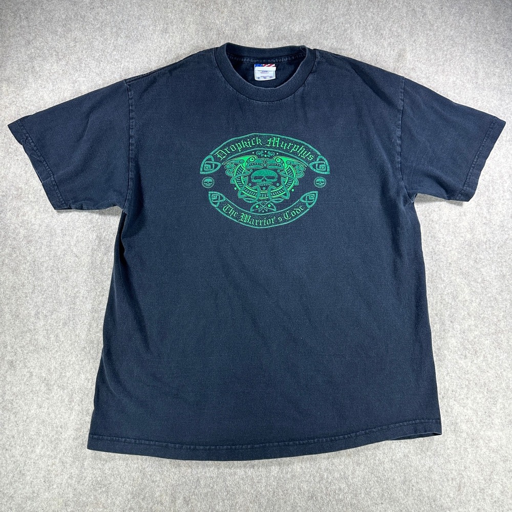 Vintage Y2K Dropkick Murphys The Warriors Code T Shirt Mens Celtic Black Size XL